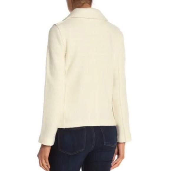 J Crew Women’s Wool Ivory Stadium Double Breasted Patch Pocket PeaCoat SZ 14 - Picture 2 of 9